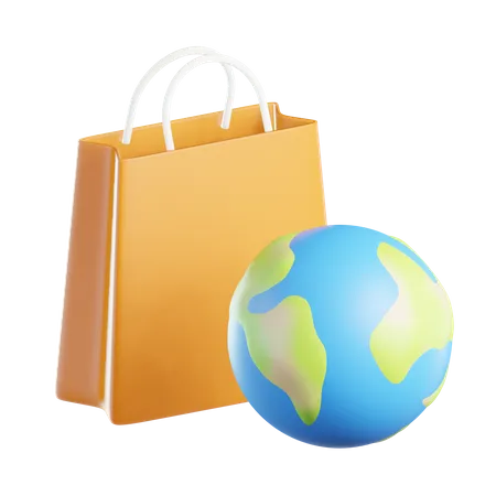 Weltweites Einkaufen  3D Icon