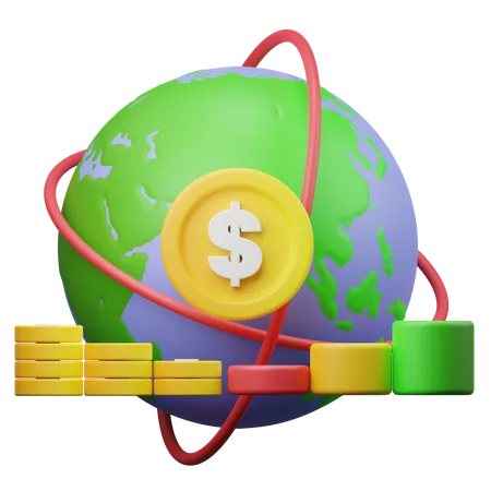 Globale Wirtschaft  3D Illustration