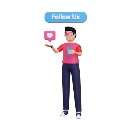 Werbung für „Mann mit Followern“  3D Icon