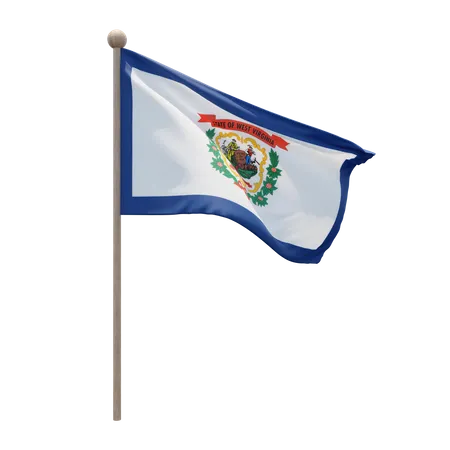 West Virginia Flagpole  3D Flag