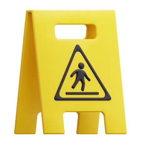 Wet Floor Caution Sign  3D Icon