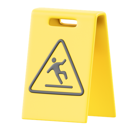 Wet Floor Sign  3D Icon