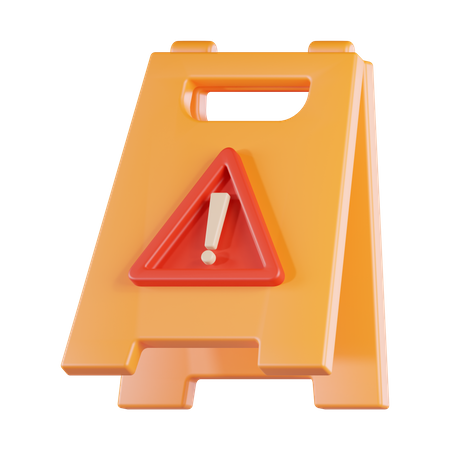 Wet Floor Sign  3D Icon