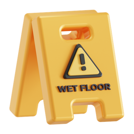 Wet floor sign  3D Icon