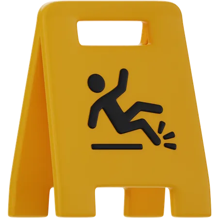 Wet Floor Warning  3D Icon