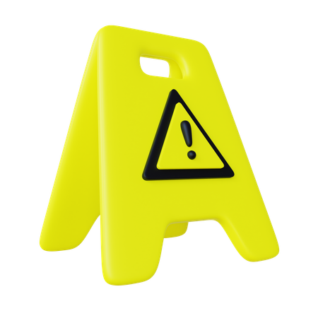 Wet Floor Warning 3D Icon