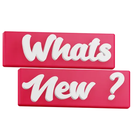 3 D Whats New Sticker Text With Transparent Background 3D Icon