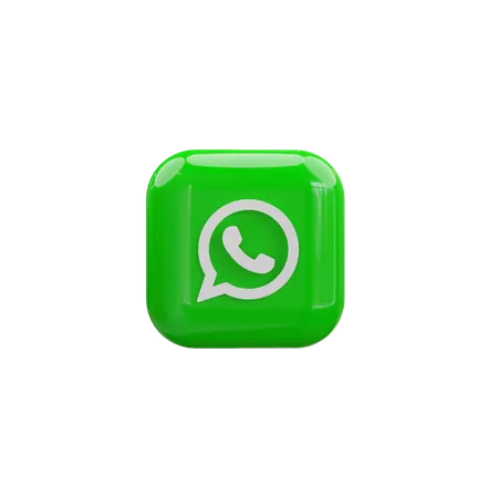 Whatsapp With Shape Bubble Chat 3 D Button 3D Icon