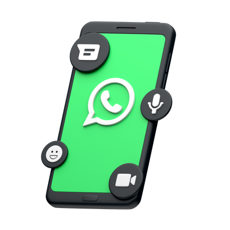 WhatsApp auf dem Smartphone  3D Icon