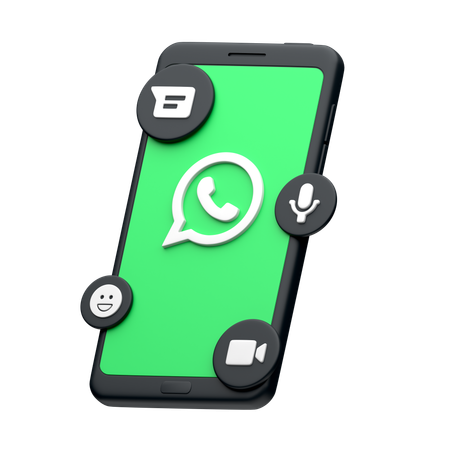 WhatsApp sur smartphone  3D Icon