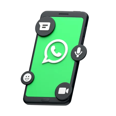 WhatsApp sur smartphone  3D Icon