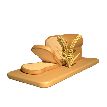 Wheat Bread  3D Icon