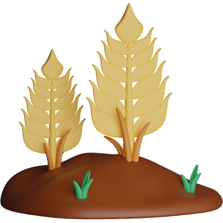 밀 농사  3D Icon