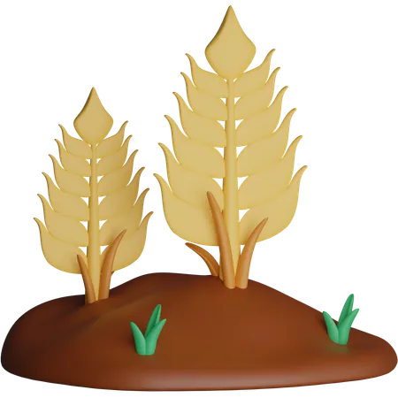 밀 농사  3D Icon