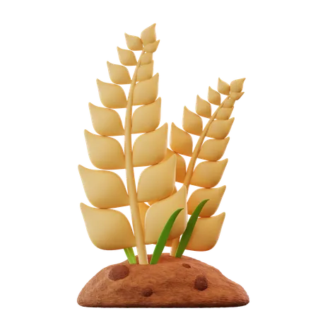 밀 농사  3D Icon