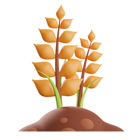 Wheat Farming  3D Illustration