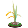 wheat plant 3d logo