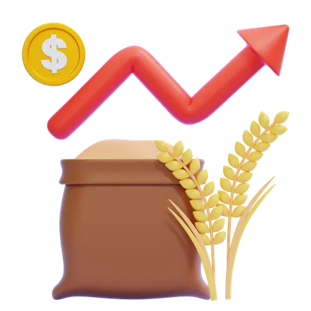 밀 가격 상승  3D Icon