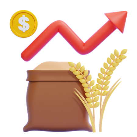 Wheat Prices Rise  3D Icon