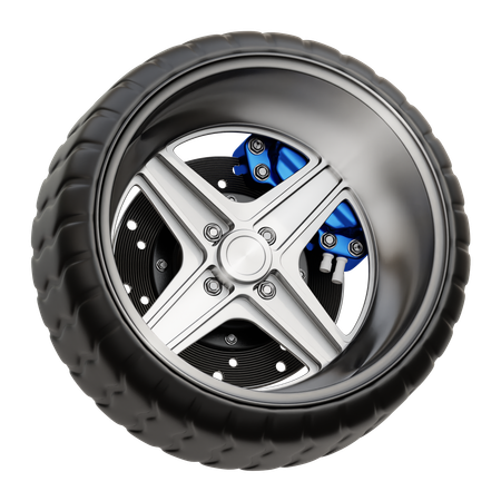 Wheel Drift With Disc Brake  3D Icon