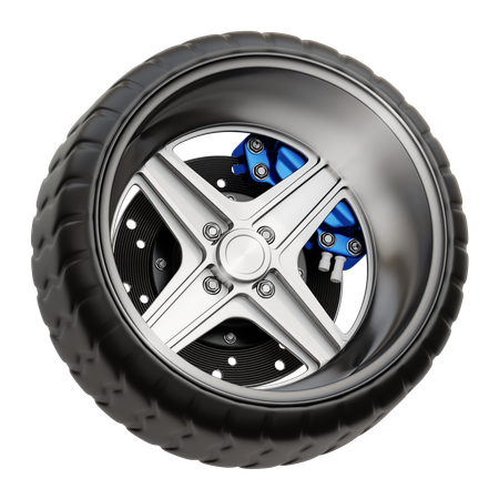 Wheel Drift With Disc Brake  3D Icon
