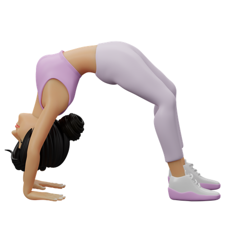 Wheel Pose  3D Illustration