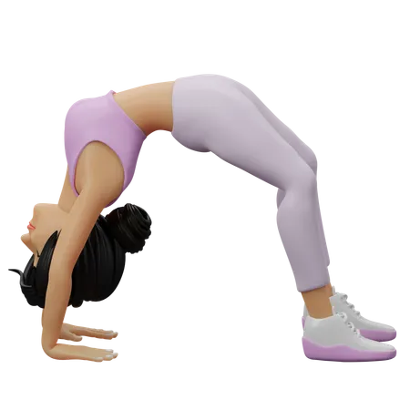 Wheel Pose  3D Illustration