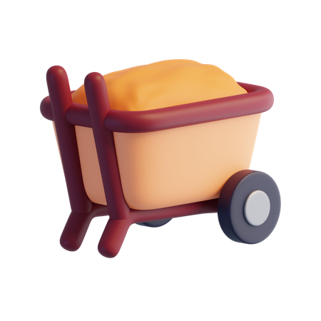 Wheelbarrow  3D Icon