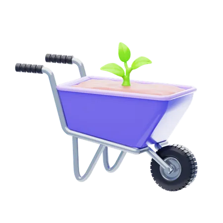 Wheelbarrow  3D Icon