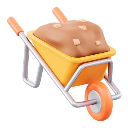 Wheelbarrow  3D Icon