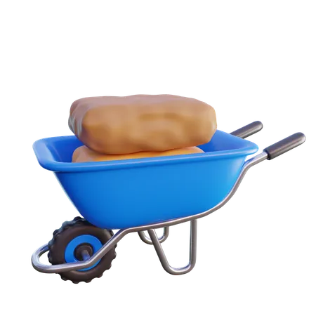 Wheelbarrow  3D Icon