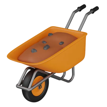 Wheelbarrow  3D Icon