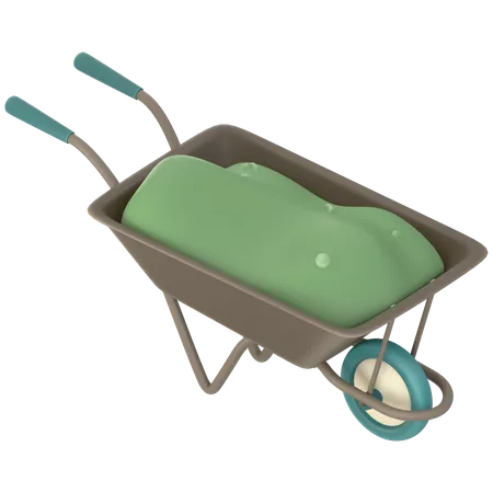 Wheelbarrow  3D Icon