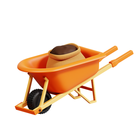 Wheelbarrow  3D Icon