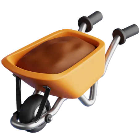 Wheelbarrow  3D Icon