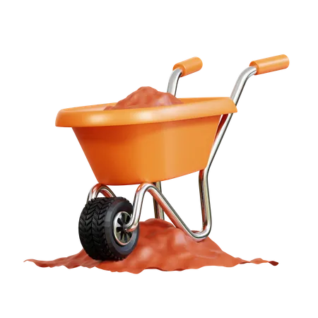 Wheelbarrow  3D Icon