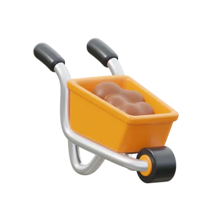 Wheelbarrow  3D Icon