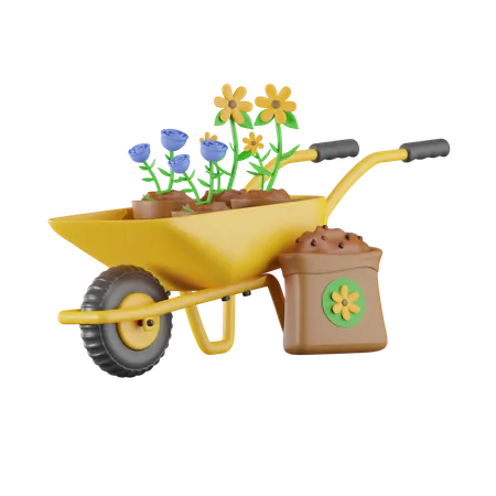 Wheelbarrow  3D Icon