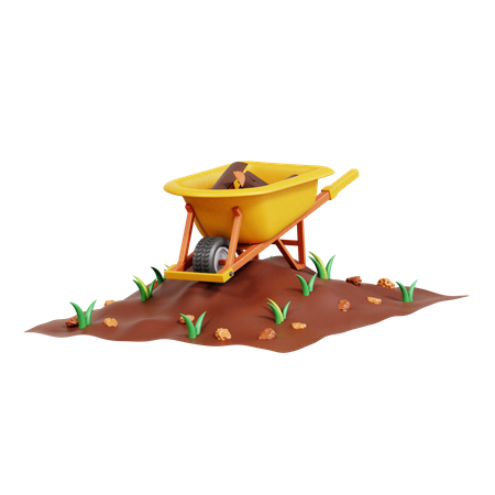 Wheelbarrow  3D Icon