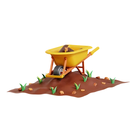 Wheelbarrow  3D Icon