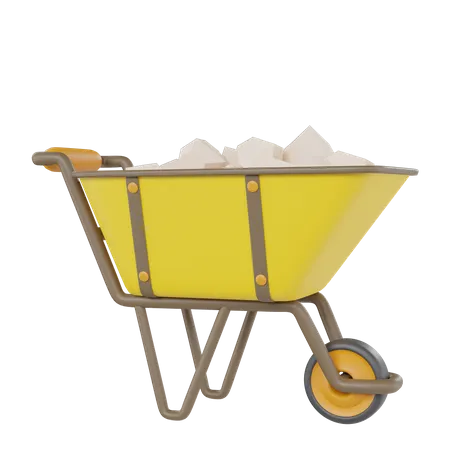 Wheelbarrow  3D Icon