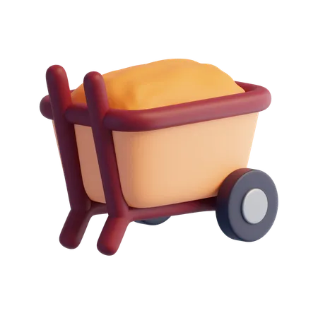 Wheelbarrow  3D Icon