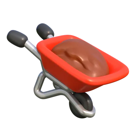 Wheelbarrow  3D Icon