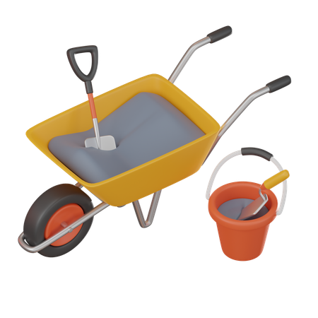 Wheelbarrow  3D Icon