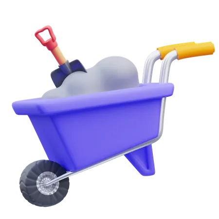 Wheelbarrow  3D Icon