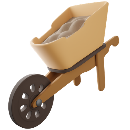 Wheelbarrow  3D Icon