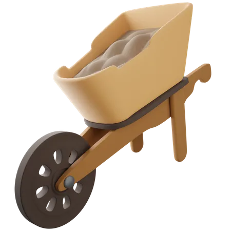 Wheelbarrow  3D Icon