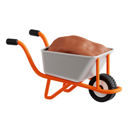 Wheelbarrow  3D Icon