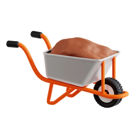 Wheelbarrow  3D Icon