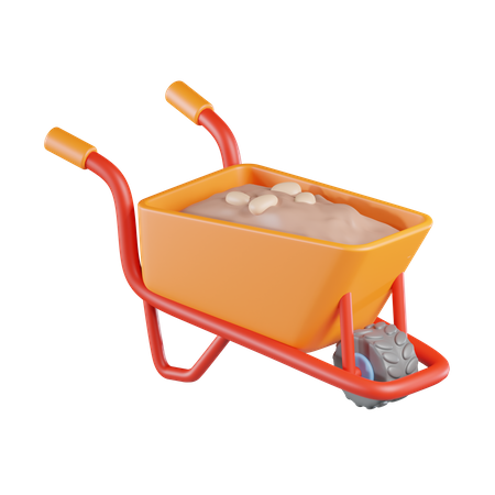 Wheelbarrow  3D Icon